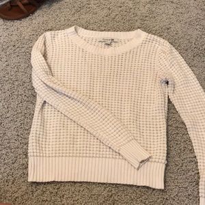 White long sleeve sweater with gold